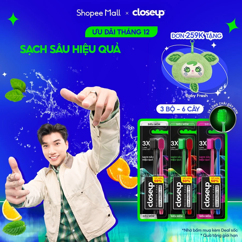 Bộ 6 Bàn chải Closeup Precision Clean Sạch Sâu