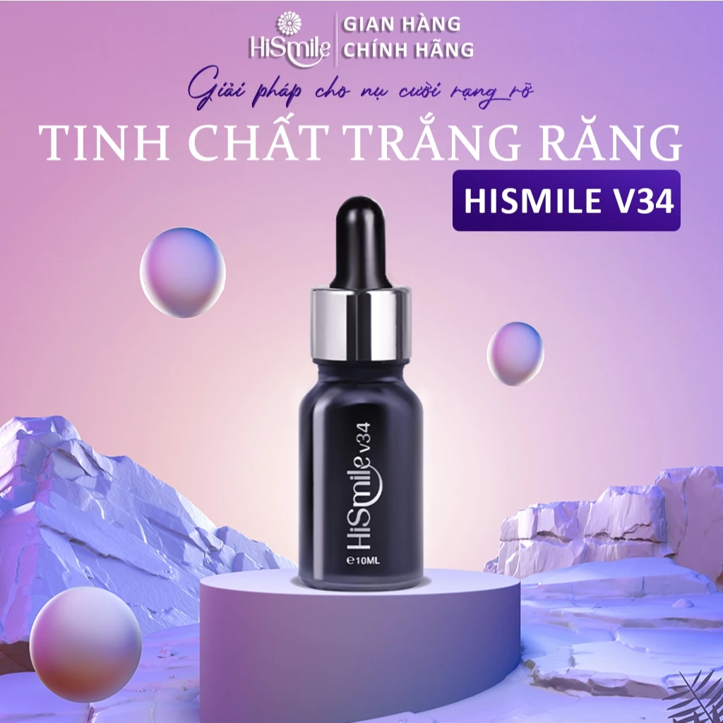 TRỊNH DUY x HISMILE, Tinh chất trắng răng cao cấp HiSmile V34 - 10ml, Mua 2sp tặng 1 phiếu theo dõi trắng răng+HDSD.