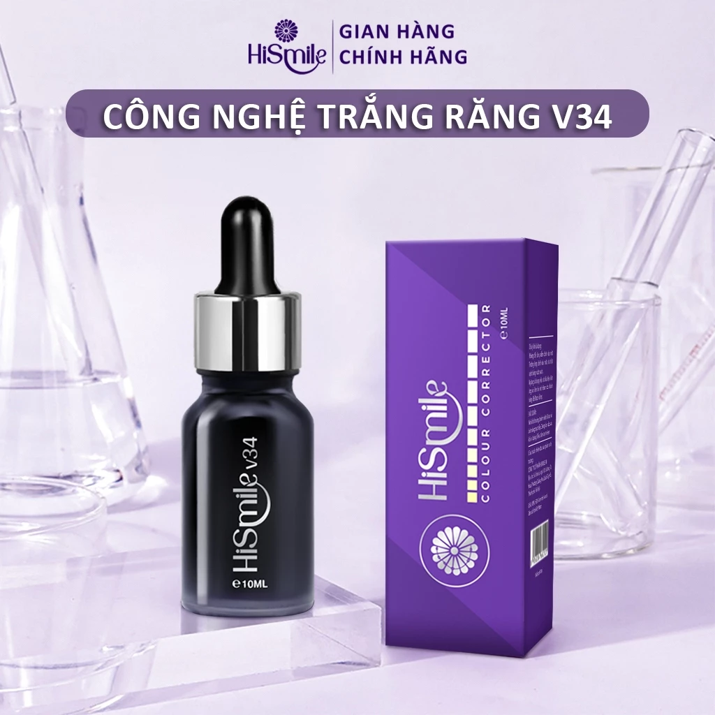 TRỊNH DUY x HISMILE, Tinh chất trắng răng cao cấp HiSmile V34 - 10ml, Mua 2sp tặng 1 phiếu theo dõi trắng răng+HDSD. - 4