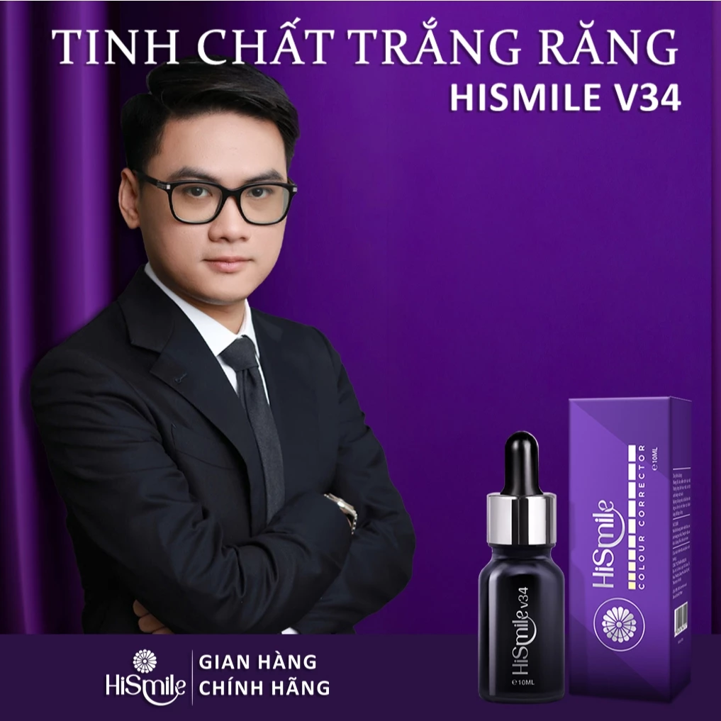TRỊNH DUY x HISMILE, Tinh chất trắng răng cao cấp HiSmile V34 - 10ml, Mua 2sp tặng 1 phiếu theo dõi trắng răng+HDSD. - 6