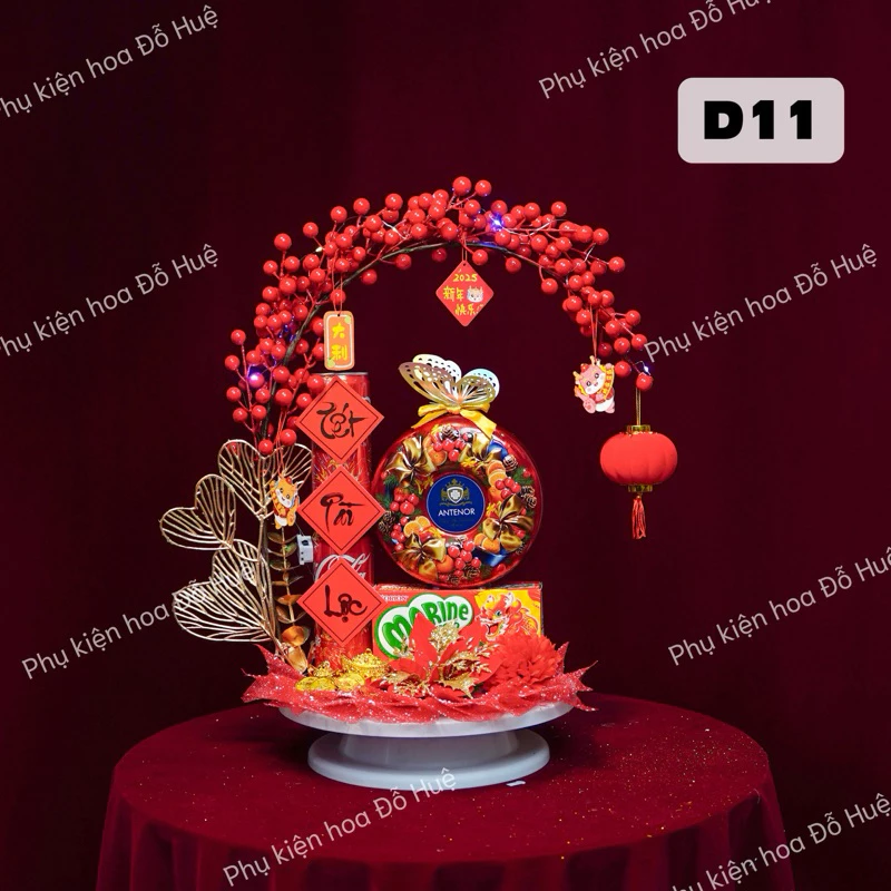 Set phụ kiện tháp tài lộc, phụ kiện hoa tết Đỗ Huệ, tháp trang trí tễt Mã D11 - 2