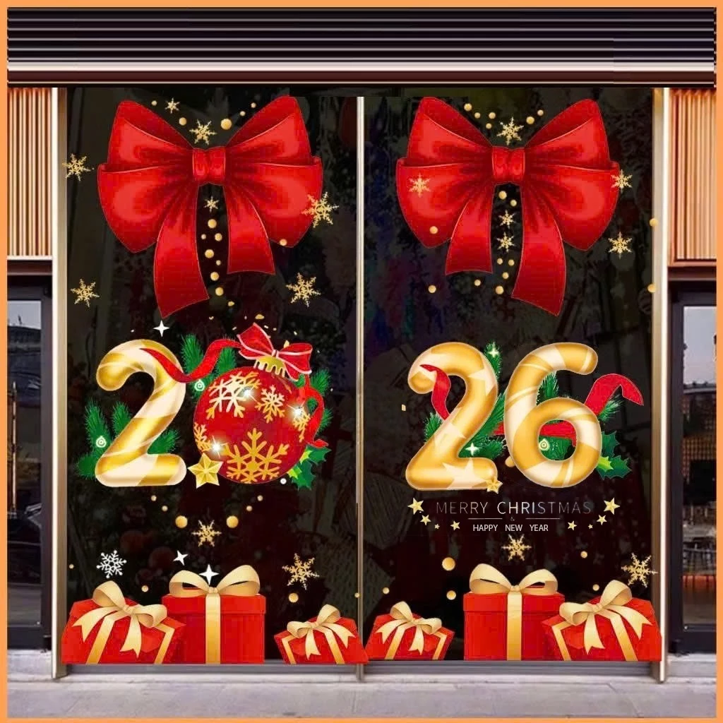 Decal Noel 2026 trang trí giáng sinh, hút tĩnh điện,dán cửa kính hai mặt giá rẻ