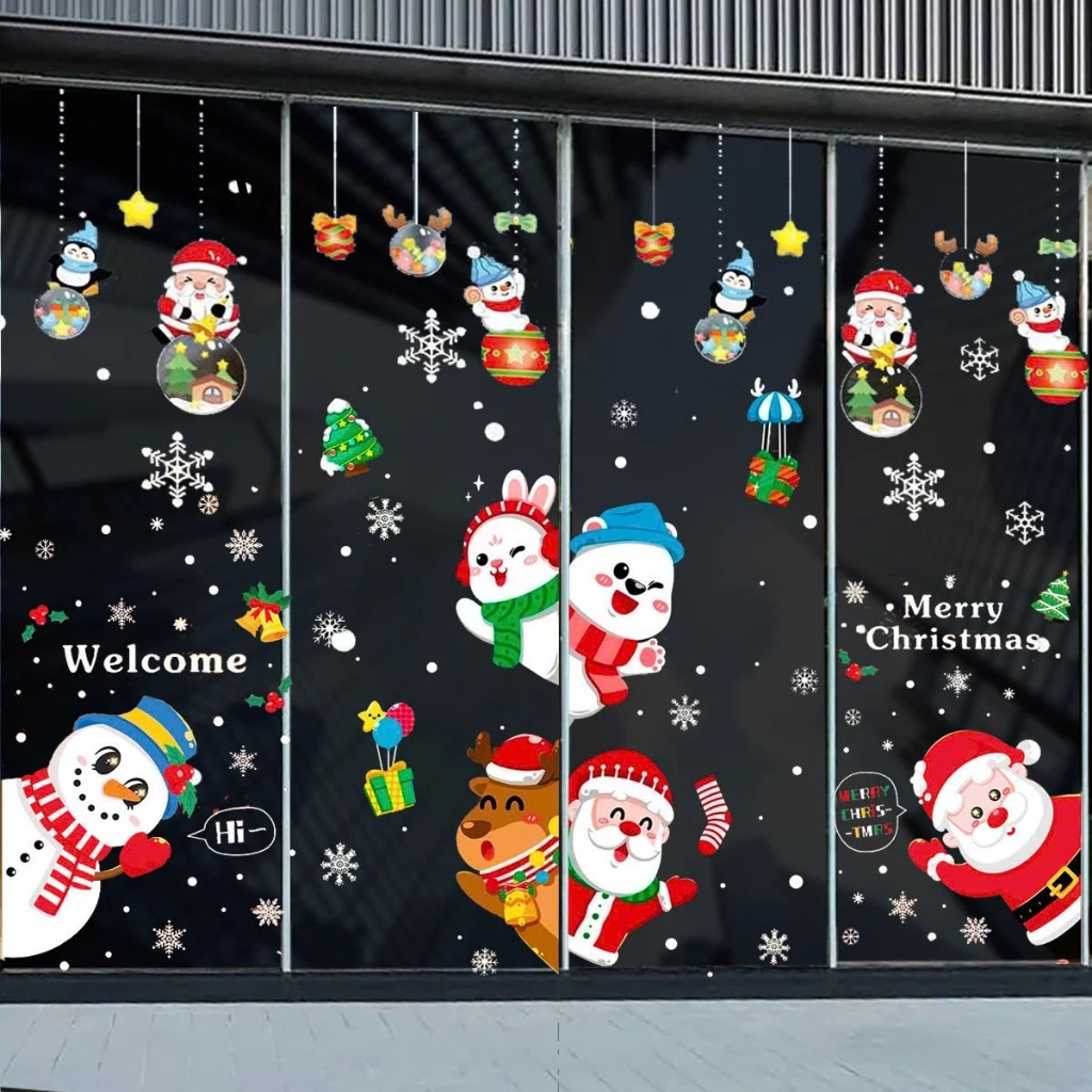 Decal Noel 2026 trang trí giáng sinh, hút tĩnh điện,dán cửa kính hai mặt giá rẻ - 3