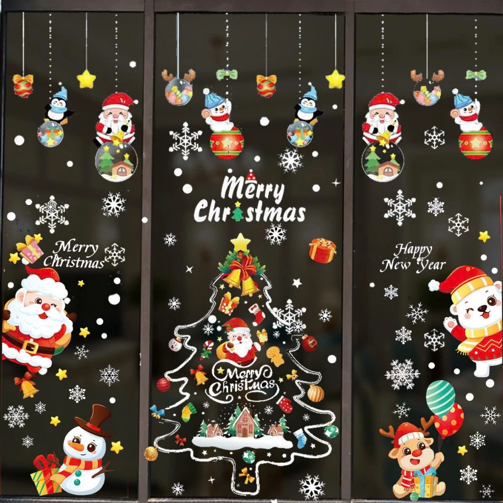 Decal Noel 2026 trang trí giáng sinh, hút tĩnh điện,dán cửa kính hai mặt giá rẻ - 5