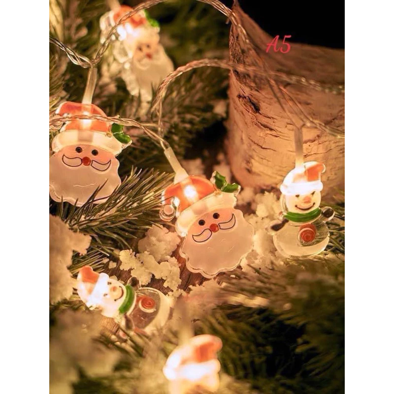 Đèn led dây hình ông già noel và người tuyết trang trí decor giáng sinh lung linh. Đèn cắm điện. - 2