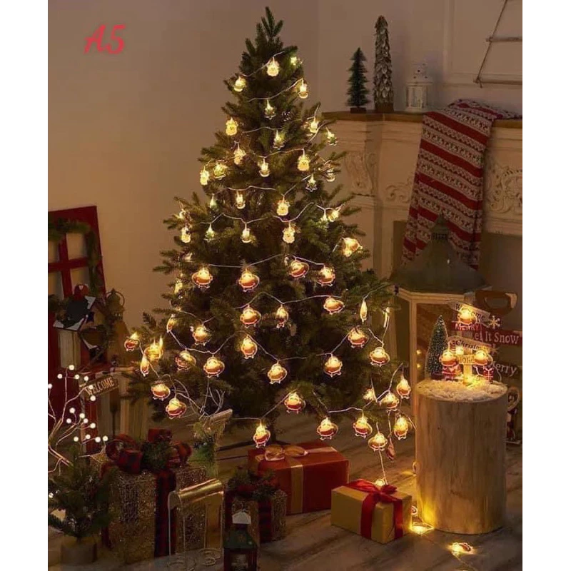 Đèn led dây hình ông già noel và người tuyết trang trí decor giáng sinh lung linh. Đèn cắm điện. - 3