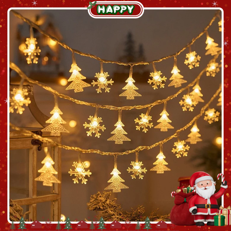 Dây Đèn LED Trang Trí NOEL 2025 - Hình Cây Thông, Ông Già Noel, Bông Tuyết, Ngôi Sao, Tuần Lộc | HAPPY DECOR - 6