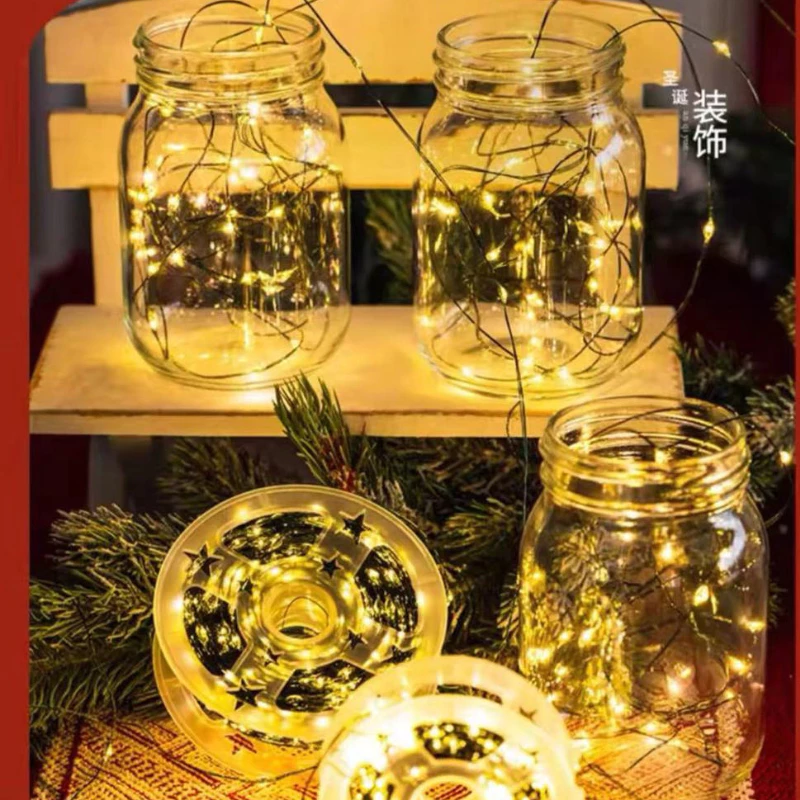 Dây Đèn Led Trang Trí Cây Thông Giáng Sinh Noel, Đèn Led Hạt Gạo Dây Đồng Xanh Lá Kèm Remote - 4