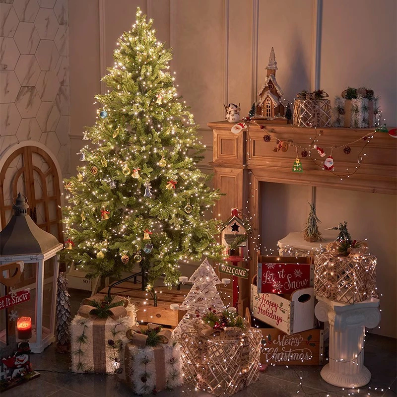 Dây Đèn Led Trang Trí Cây Thông Giáng Sinh Noel, Đèn Led Hạt Gạo Dây Đồng Xanh Lá Kèm Remote - 6