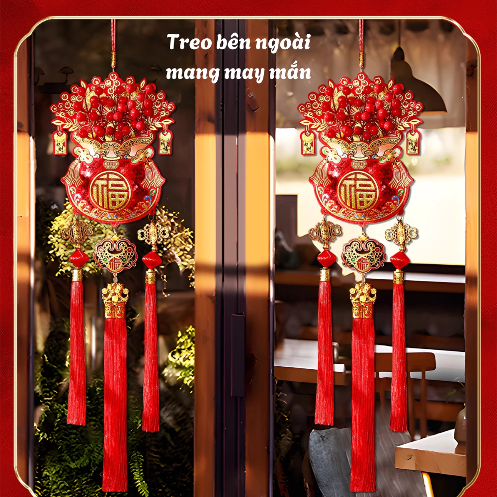 Túi May Mắn Năm Mới 2026 Chữ Phúc, Dây Treo Trang Trí Cửa, Phòng Khách Cỡ Lớn Cho Tết Nguyên Đán MIA - 2