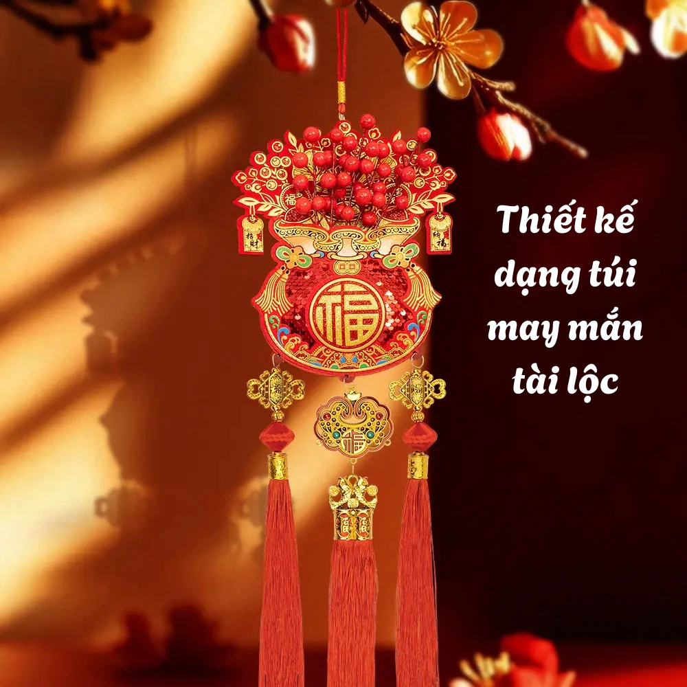 Túi May Mắn Năm Mới 2026 Chữ Phúc, Dây Treo Trang Trí Cửa, Phòng Khách Cỡ Lớn Cho Tết Nguyên Đán MIA - 4