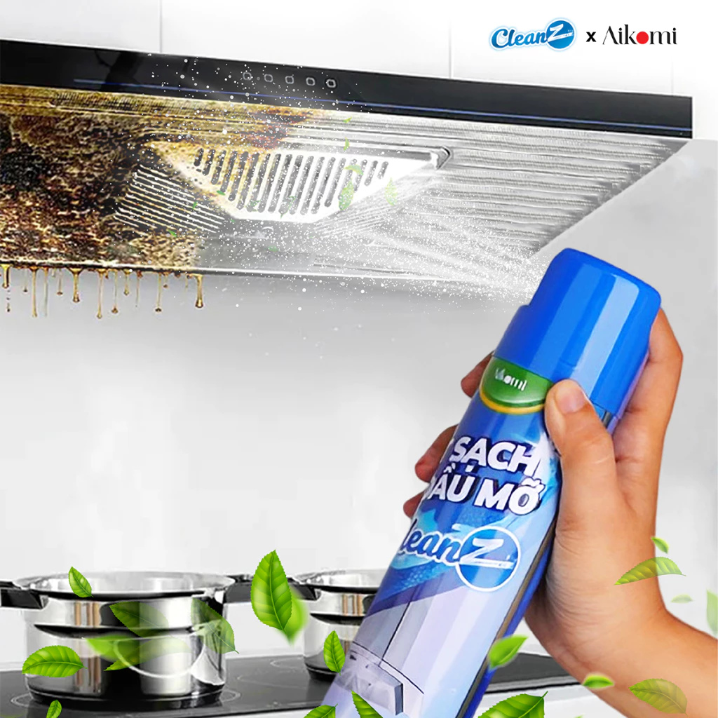 Bình xịt tẩy dầu mỡ nhà bếp CleanZ 450ml làm sạch vết bẩn cứng đầu trên xoong, nồi chiên, tường gạch, lưới máy hút mùi - 5