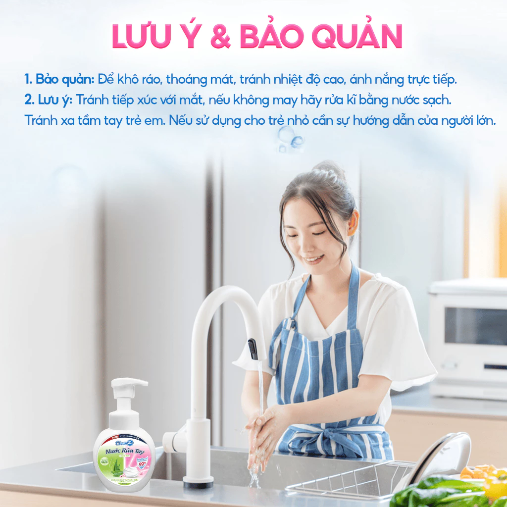 Nước rửa tay dạng bọt CleanZ chiết xuất lô hội, giúp làm sạch, khử khuẩn, an toàn với da tay - Lọ 300ml - 6