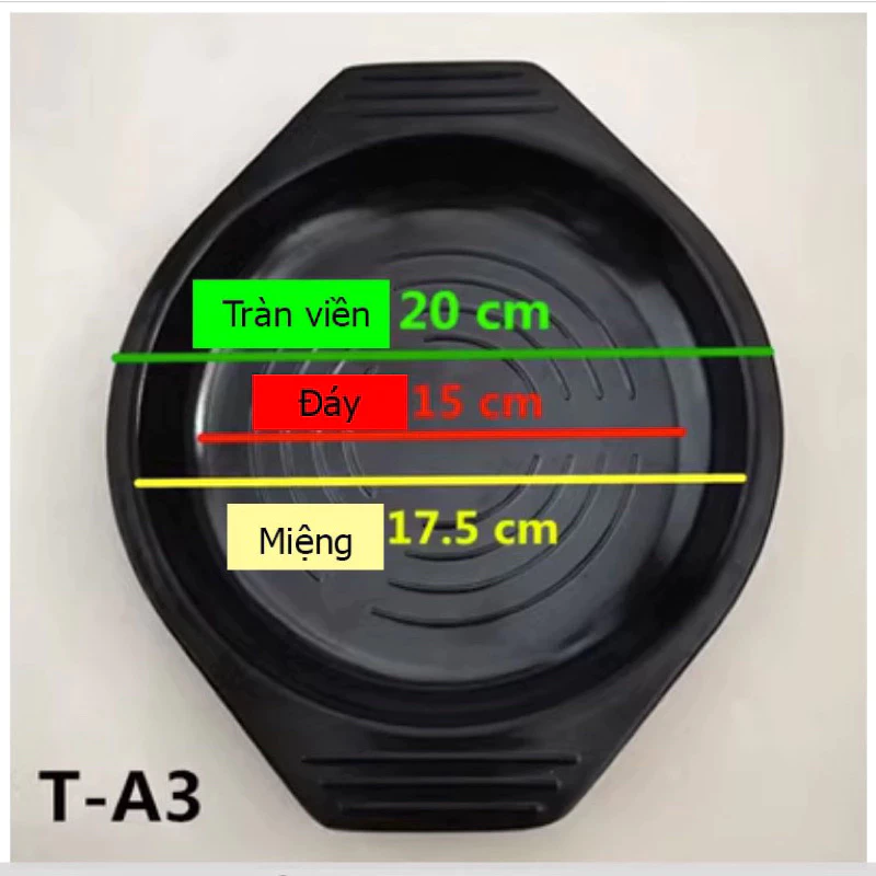 Đĩa đế để kê thố nồi đất đen nấu bánh canh, nấu mì cay 7 cấp độ chất liệu nhựa cứng chịu nhiệt