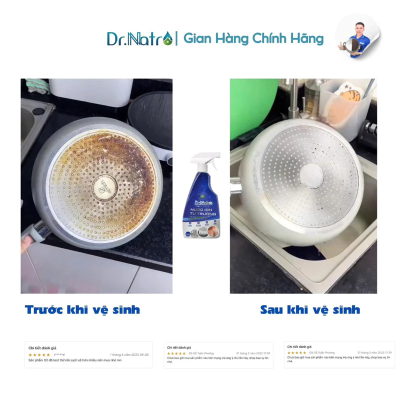 Chai tẩy đa năng Dr.Natro 500ml.Tẩy Sạch Mọi Vết Bẩn Trên Các Bề Mặt tặng 1 miếng chà nhám - 4