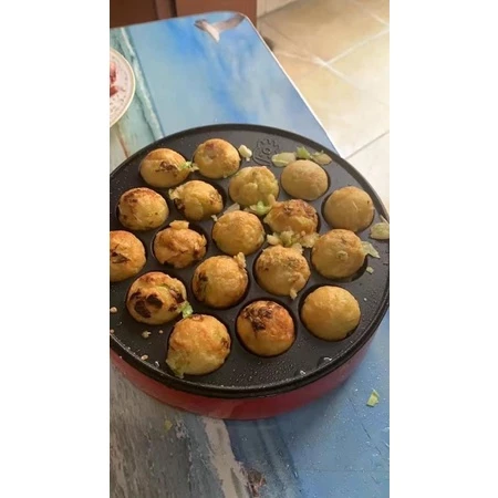 Hạnh phúc❣ Chảo Nướng Chống Dính Đĩa Nấu Ăn 20 Lỗ Nhà Nấu Nướng Dạng Khuôn Khay Nấu Nướng Nướng Chảo Bạch Tuộc Bóng Nướng Khay Nướng Nướng Bánh Nấu Ăn - 3