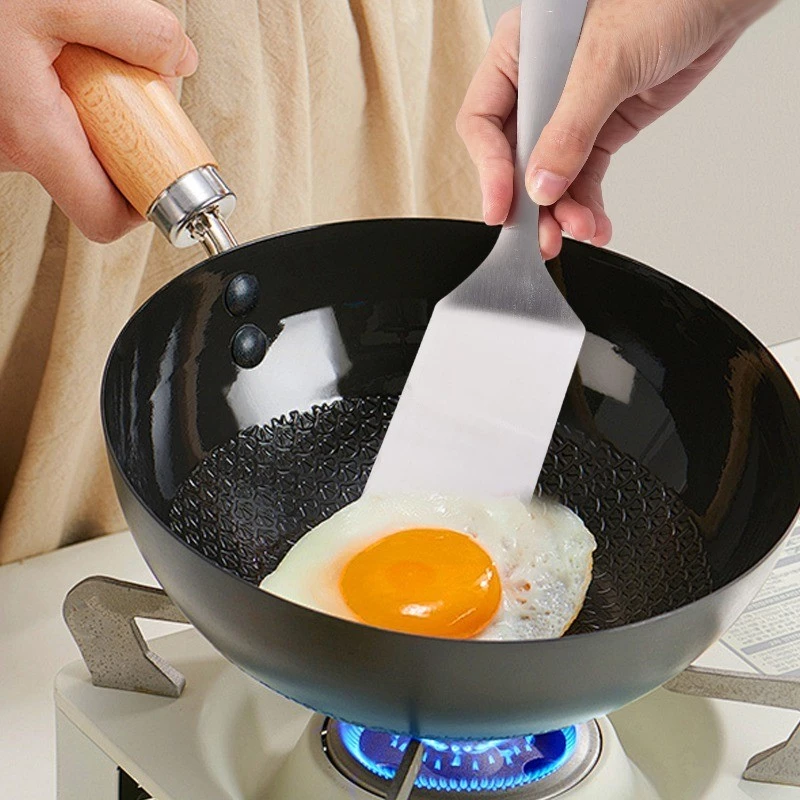 [3-5 Ngày Đến] 3 Thìa Nấu Ăn Cho Bánh Omelets Cá - Dụng Cụ Lật Chống Dính Inox Có Lưỡi Rộng, Lý Tưởng Cho Chảo Gang Nướng Nướng Nướng Nướng Nướng Nướng Nướng - 2