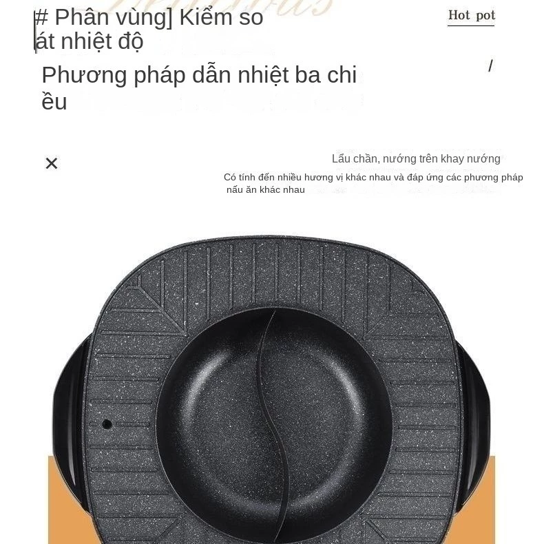 Nồi Nấu Nướng Tích Hợp, Nồi Nấu Điện Lớn Cắm Điện, Thịt Nướng Gia Dụng, Chảo Nướng Điện Không Khói, Chảo Nướng Vịt Quan, - 5