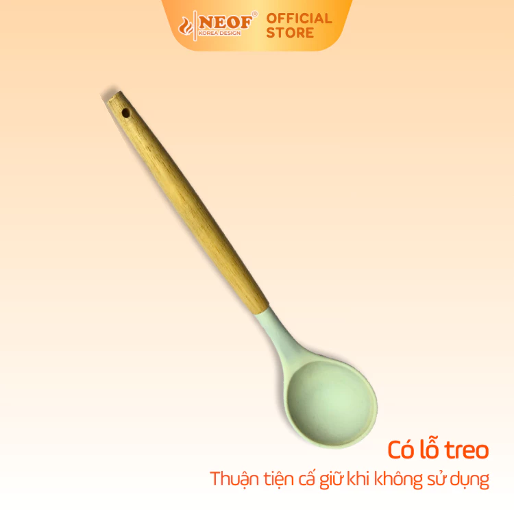 Vá canh silicon Silicon Tay Cầm Gỗ Tiện Dụng NEOF Cao Cấp Bảo Vệ Chảo Chống Dính An Toàn Sức Khỏe - 3