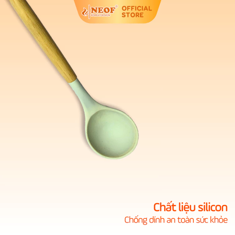 Vá canh silicon Silicon Tay Cầm Gỗ Tiện Dụng NEOF Cao Cấp Bảo Vệ Chảo Chống Dính An Toàn Sức Khỏe - 5