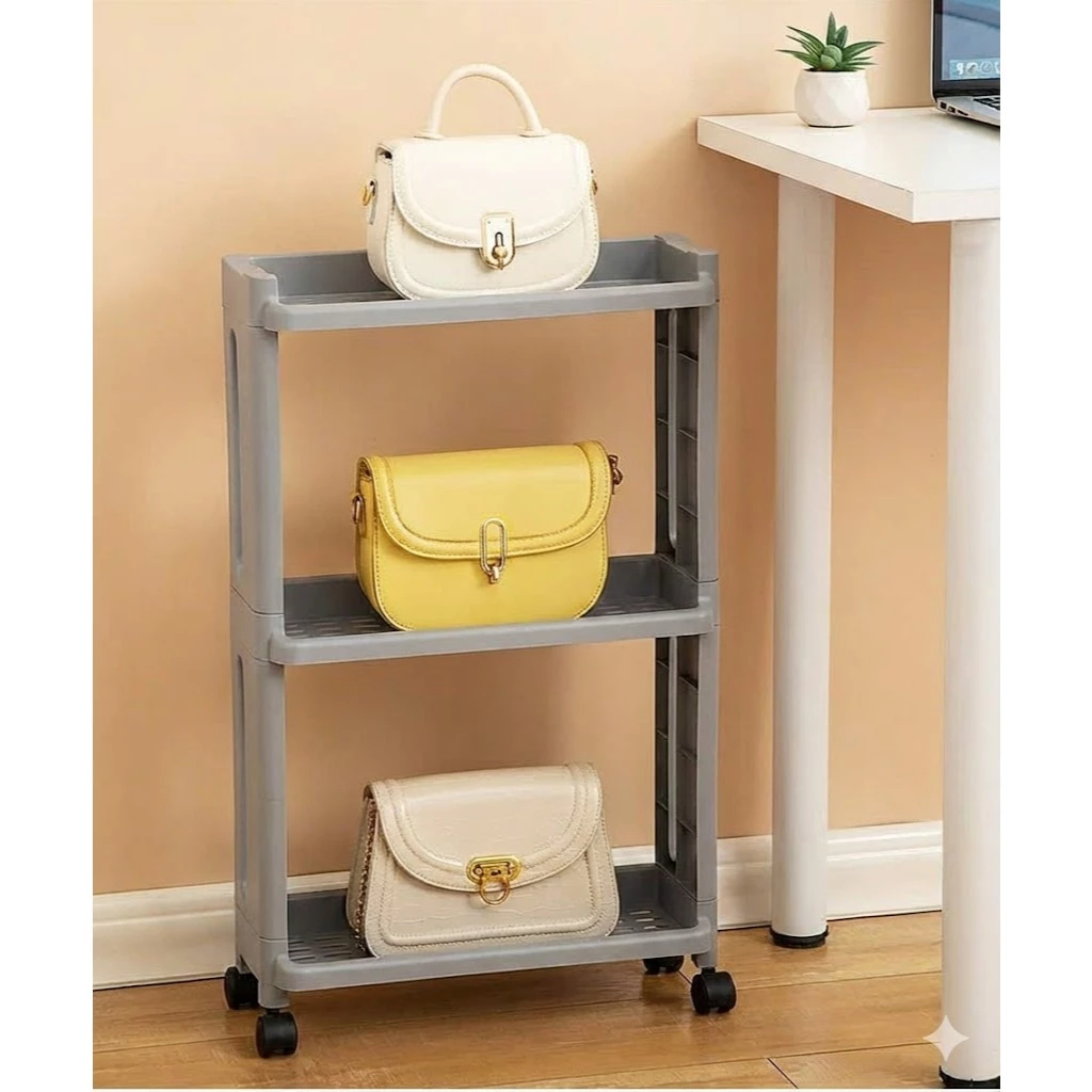 Kệ 3 Tầng COZY HOME Đựng Đồ Đa Năng Nhà Tắm Nhà Bếp Kệ góc hẹp có Bánh Xe - 2