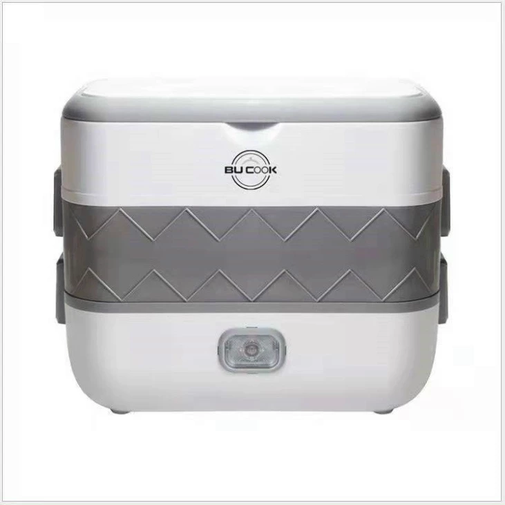 Hộp đựng cơm cắm điện 3 tầng Bear cao cấp, hộp cơm giữ nhiệt văn phòng tự nấu chín thức ăn ruột inox hàng hiệu - HC2 - 3