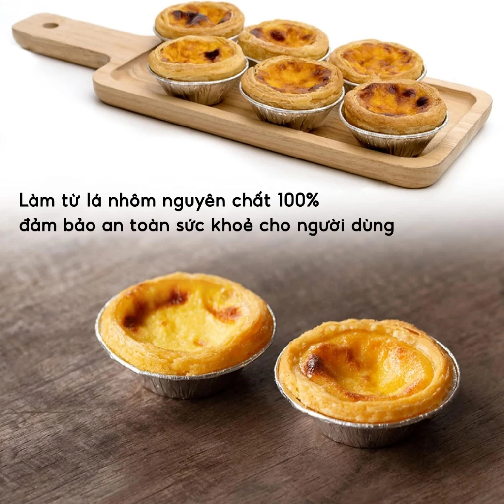 COMBO 100 Khuôn giấy bạc làm bánh tart JYoohome Bát bạc nướng hàu bánh trứng lá nhôm tiện lợi - 5