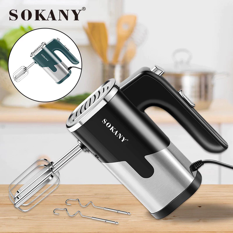 Máy Đánh Trứng Sokany SK-6621 Công Suất 800W, 5 Tốc Độ Điều Chỉnh, Tặng 4 Que Đánh Inox 304, Làm Bánh Tiện Dụng