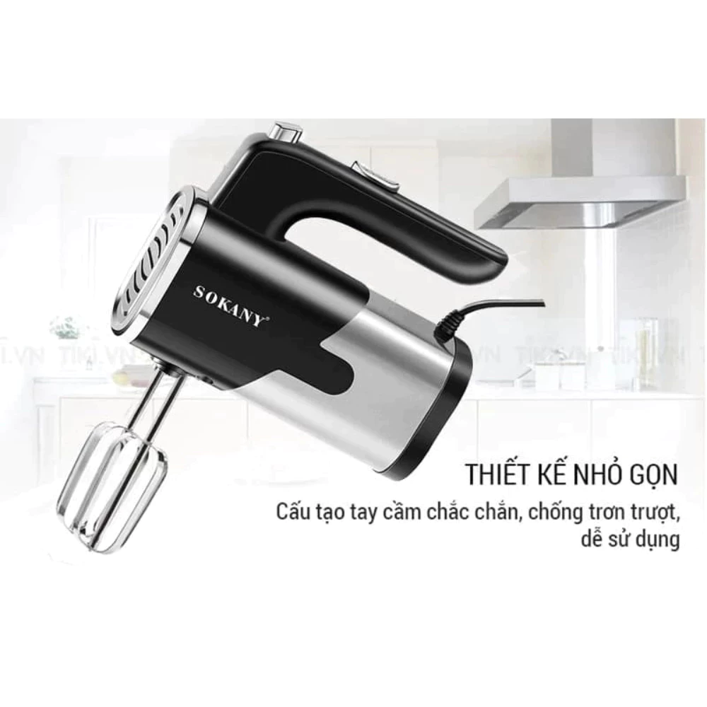 Máy Đánh Trứng Sokany SK-6621 Công Suất 800W, 5 Tốc Độ Điều Chỉnh, Tặng 4 Que Đánh Inox 304, Làm Bánh Tiện Dụng - 3