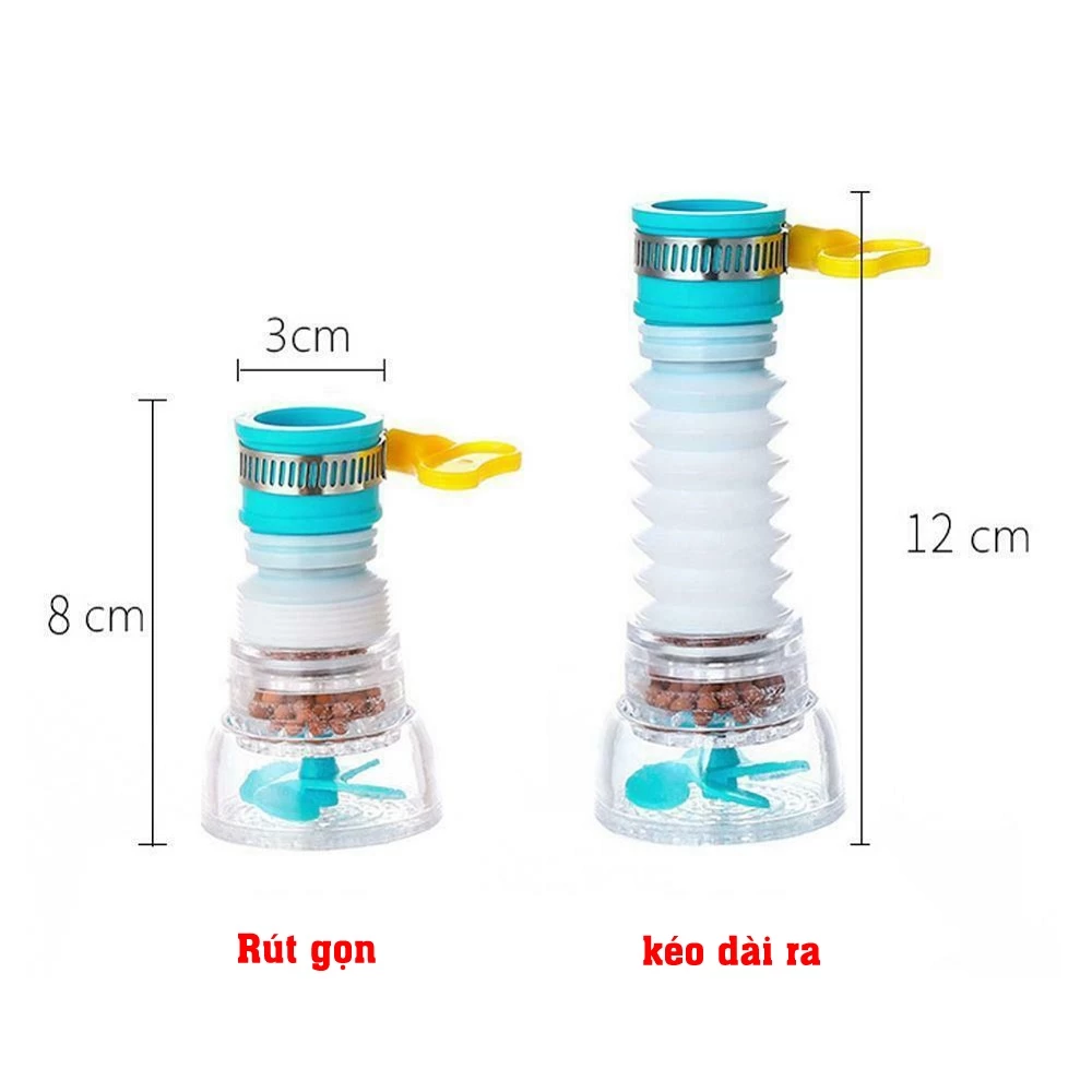 Vòi lọc nước rửa bát tăng áp xoay 360 có thể kéo dài chống bắn nước - Dbavio - 2