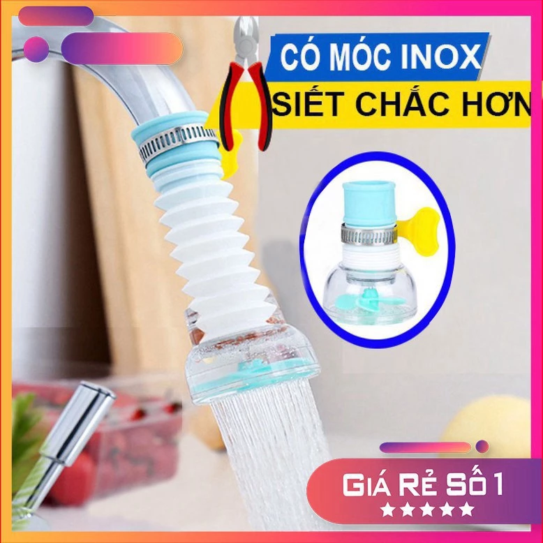 Vòi lọc nước rửa bát tăng áp xoay 360 có thể kéo dài chống bắn nước - Dbavio - 6
