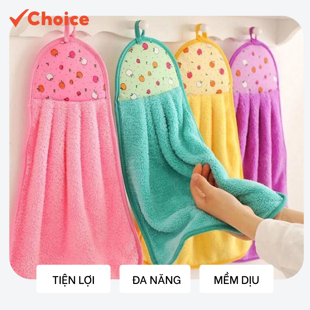 [Choice] Khăn Lau Tay Nhà Bếp XNK62 Có Móc Treo Tiện Lợi, Đa Năng - 3