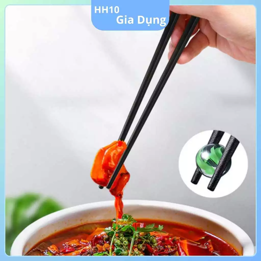 BỘ 10 Đôi Đũa Nhựa Mạ Vàng Nhật Bản - Đũa Ăn Cao Cấp Chống Mốc Chống Trơn Bền Màu Tiện Lợi - 3