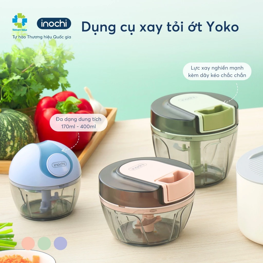 Dụng cụ xay tỏi,ớt, hành Inochi - cao cấp tiện lợi dễ sử dụng