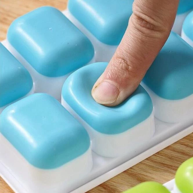 Khay đá Silicon 14 viên có nắp đậy làm kem làm thạch hoa quả tiện lợi bền bỉ - 2