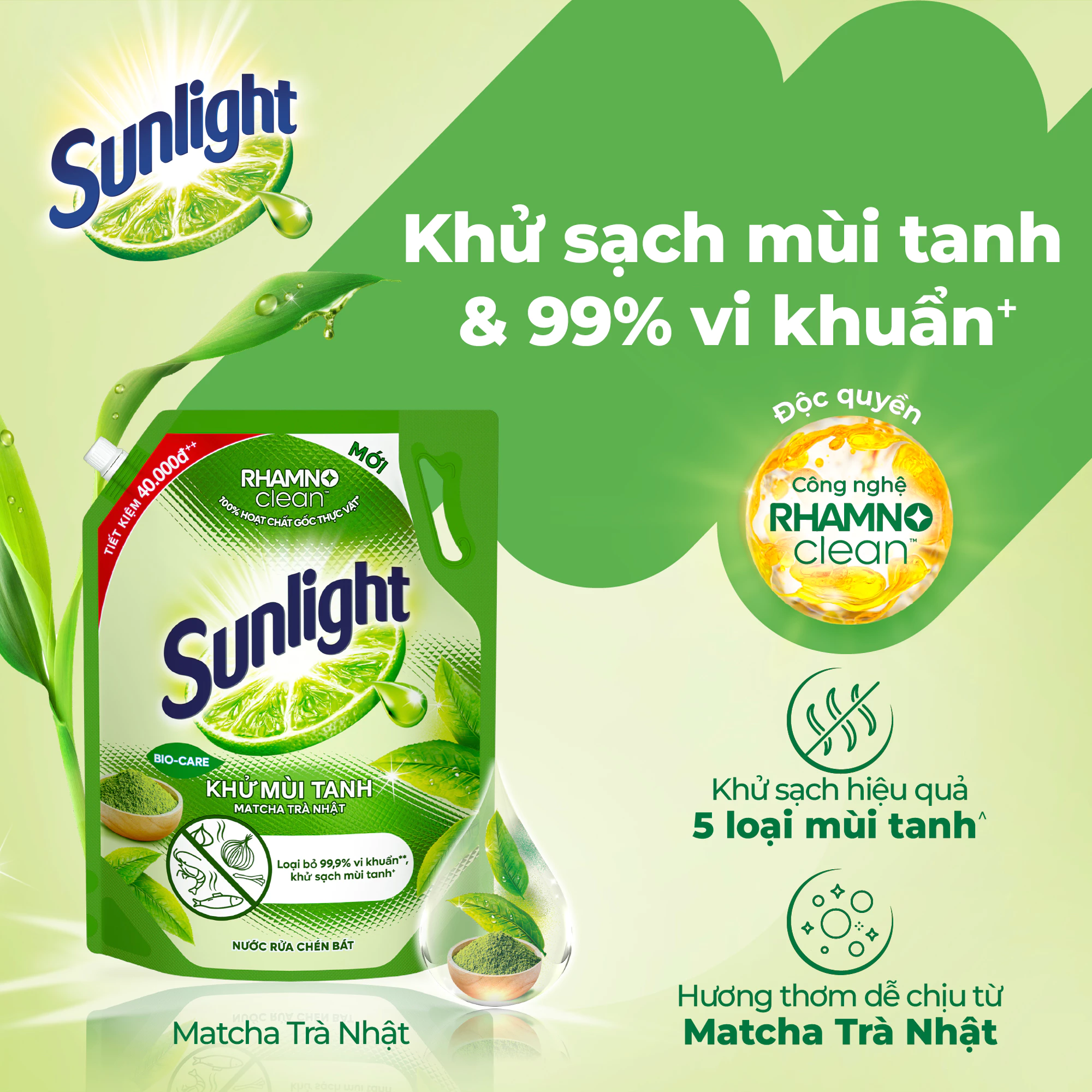 Nước rửa chén Sunlight Bio-care với thành phần từ 100% tự nhiên Túi 3.3kg - 4