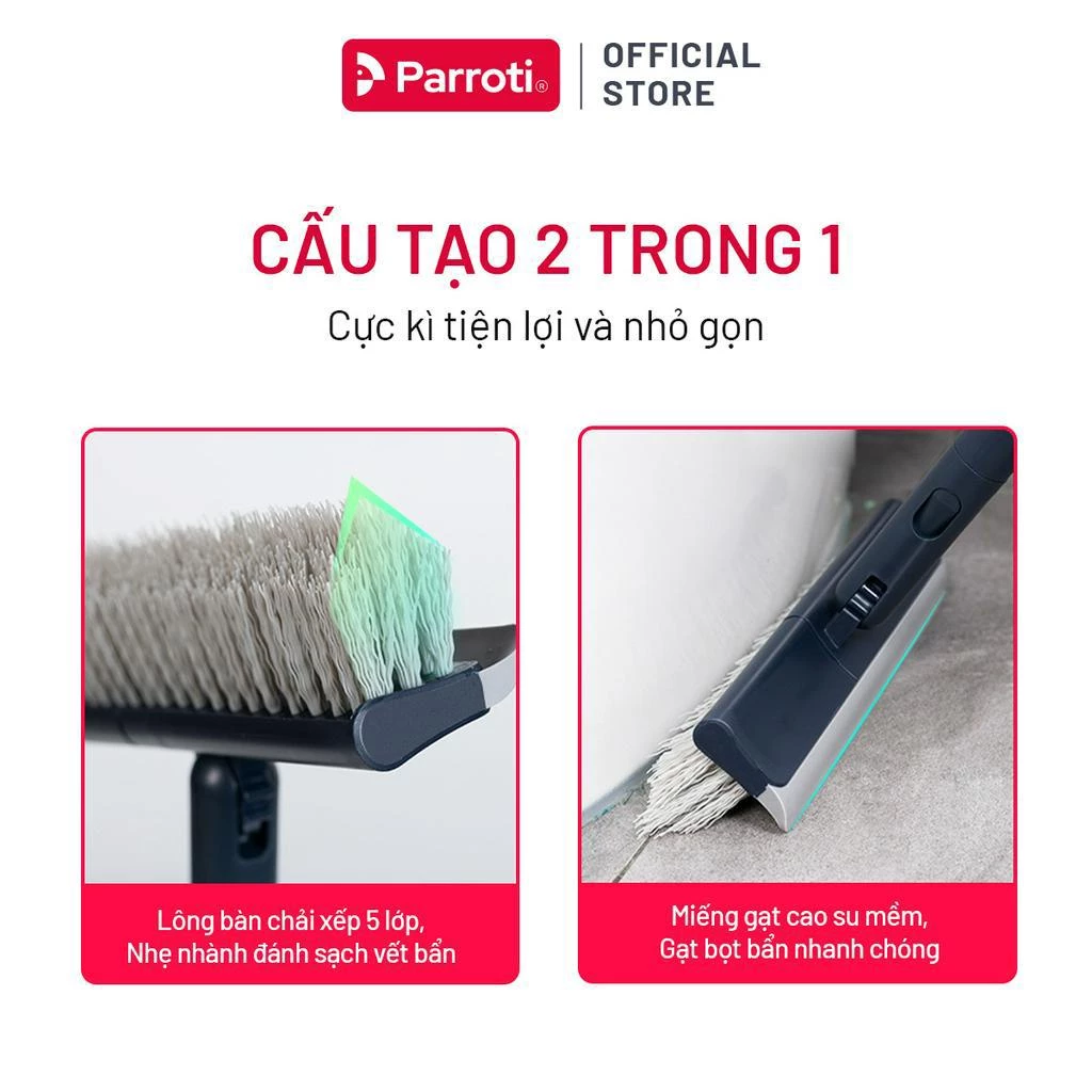 Cây chà sàn nhà tắm, chổi cọ sàn và gạt nước 2 trong 1– Parroti Easy ES04 - 4