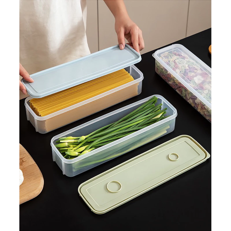 Hộp Nhựa Dài Đựng Mỳ Ý, Hành Lá, Đũa,Thìa, Hộp Đựng Thực Phẩm Dài Nhỏ Gọn Có Nắp Đậy Chống Ẩm Mốc