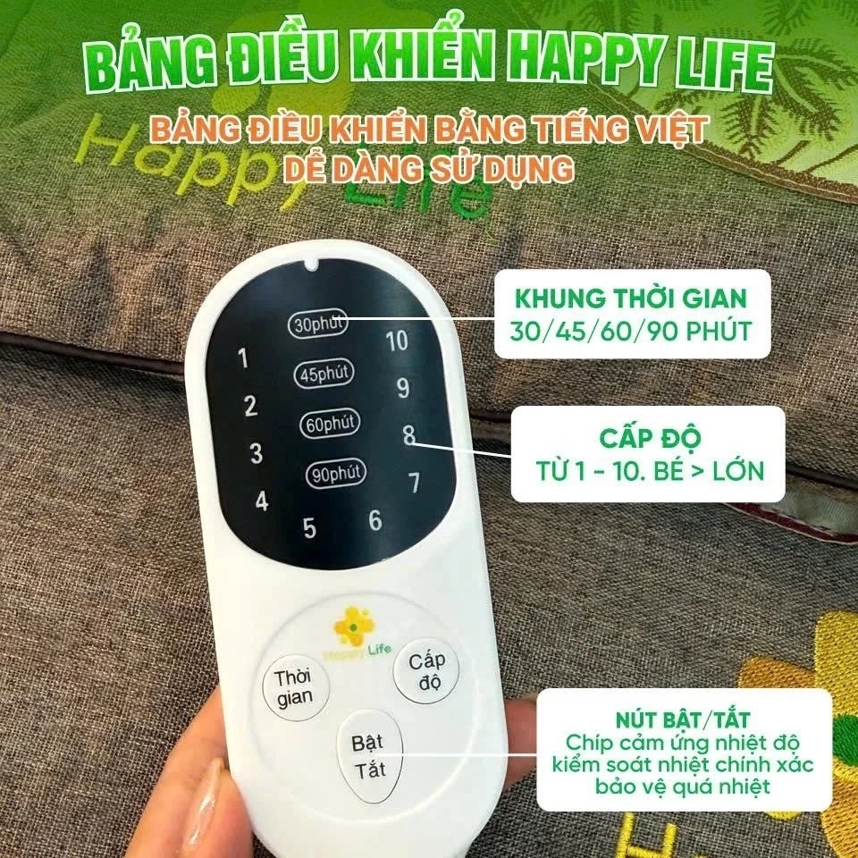 Combo Thảm Và Gối Ngải Cứu Hoàng Thịnh An Cao Cấp Chính Hãng, Thải Điện, Đệm Sưởi Ngải Cứu Đông Y - 5