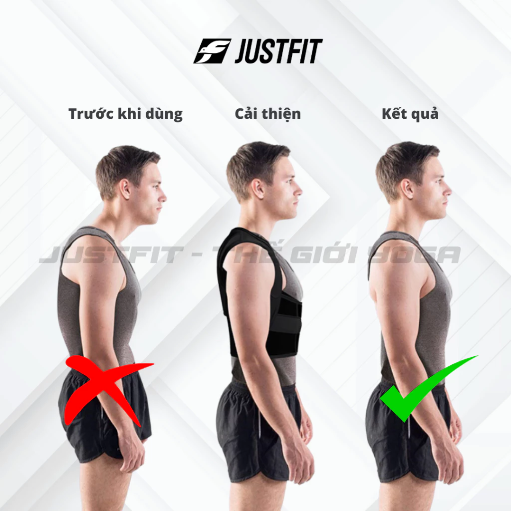 Đai chống gù lưng JUSTFIT, hỗ trợ định hình, cải thiện vóc dáng, có nẹp hỗ trợ thẳng lưng điều chỉnh dáng đi cơ thể - 5
