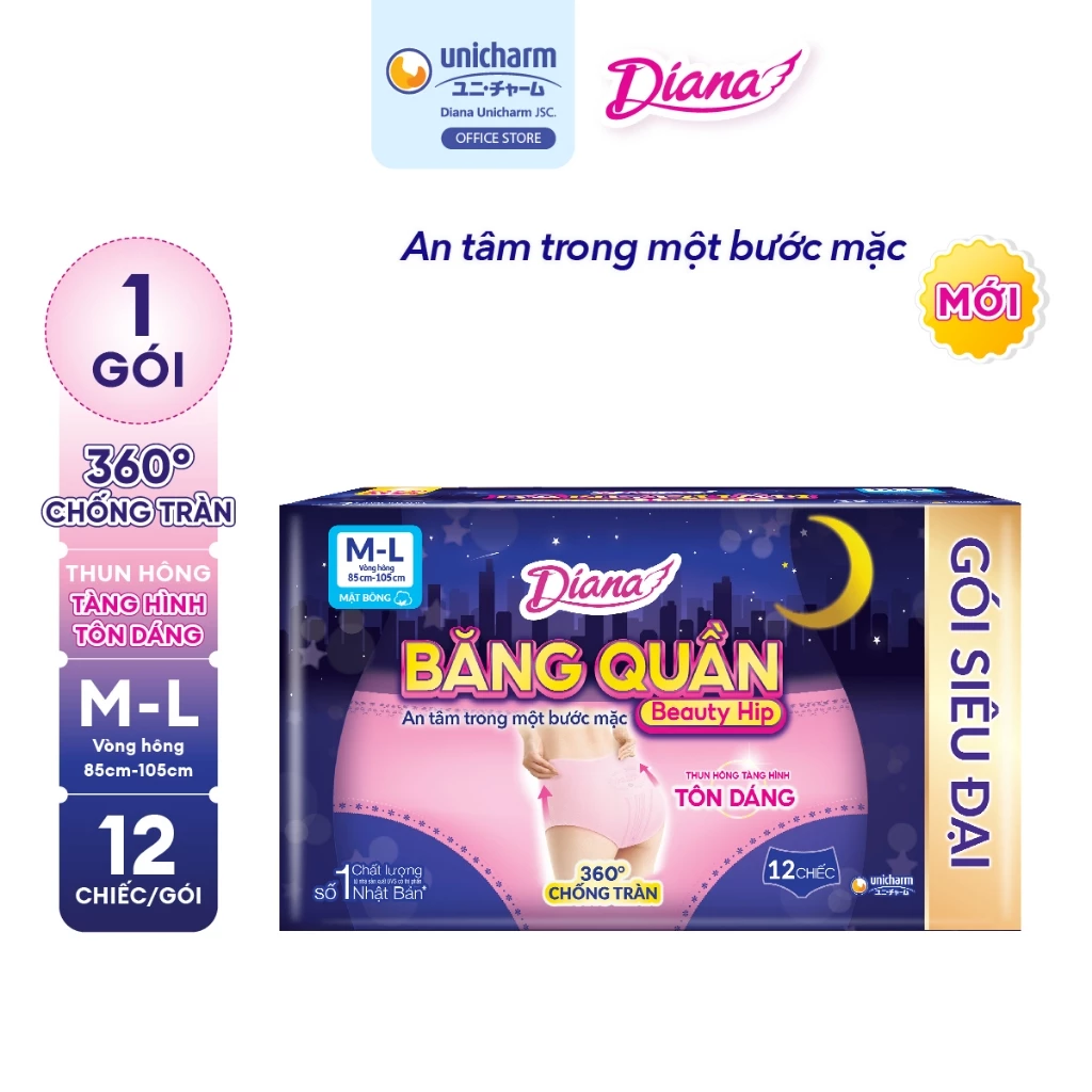 Diana Băng Quần Beauty Hip size M-L 12 chiếc/gói