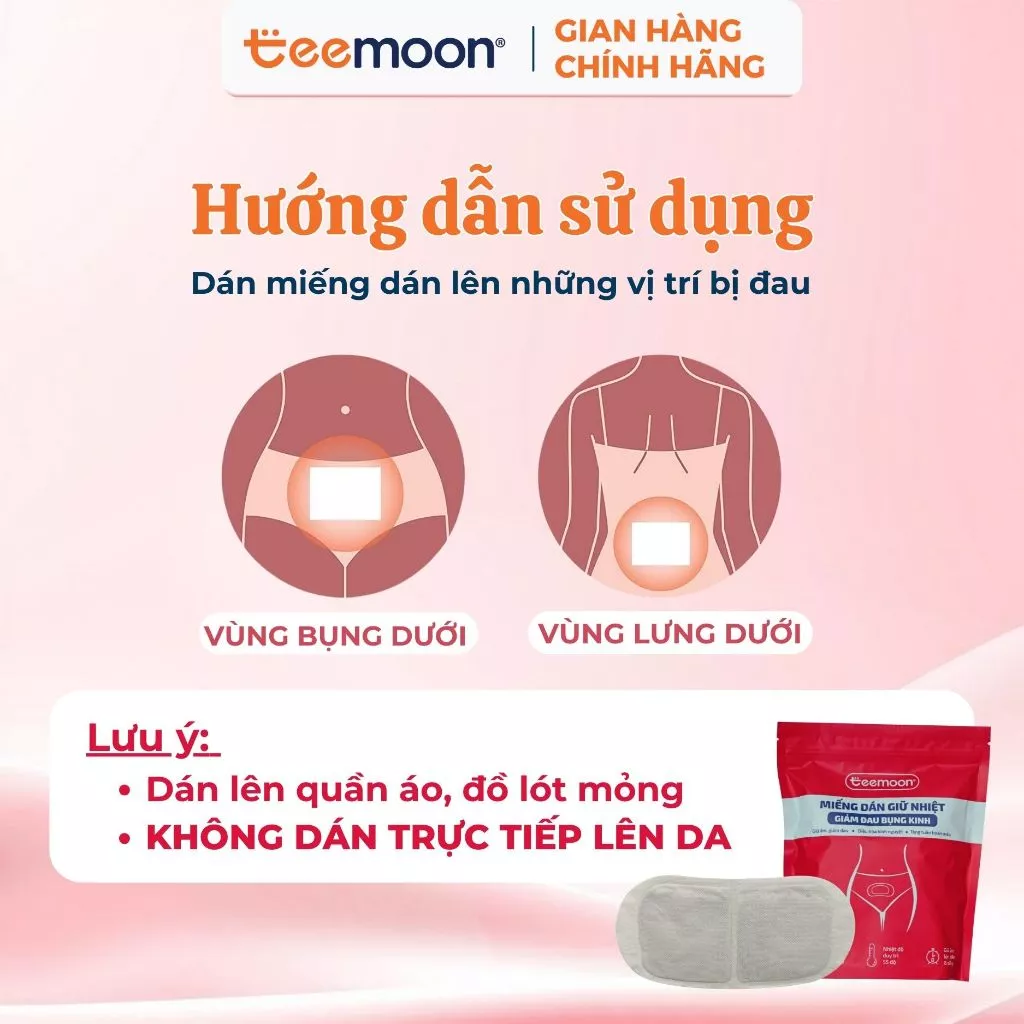 Miếng Dán Giữ Nhiệt 8 tiếng Giảm Đau Bụng Kinh Teemoon (7 miếng), Tinh Chất Gừng, Ngải Cứu, Ích Mẫu - 4