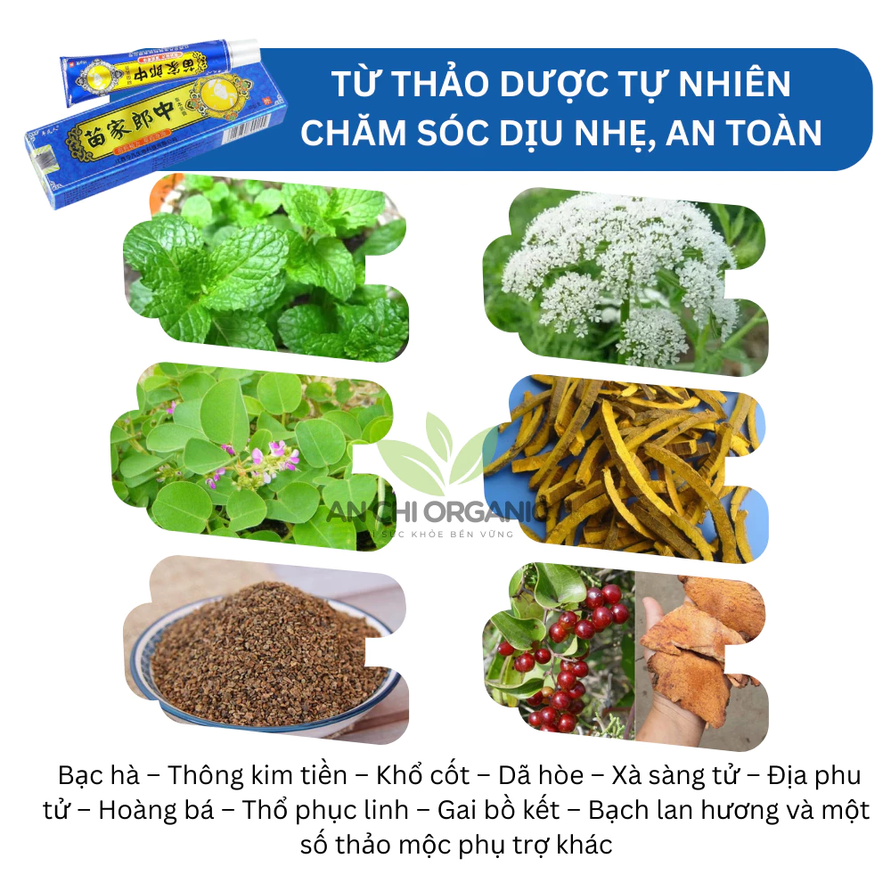 Kem Bôi Nấm Ngứa Hỗ Trợ Hắc Lào, Vẩy Nến, Á Sừng , Lang Ben Bà Lão Xanh Dương 15g An Chi Organic - 4