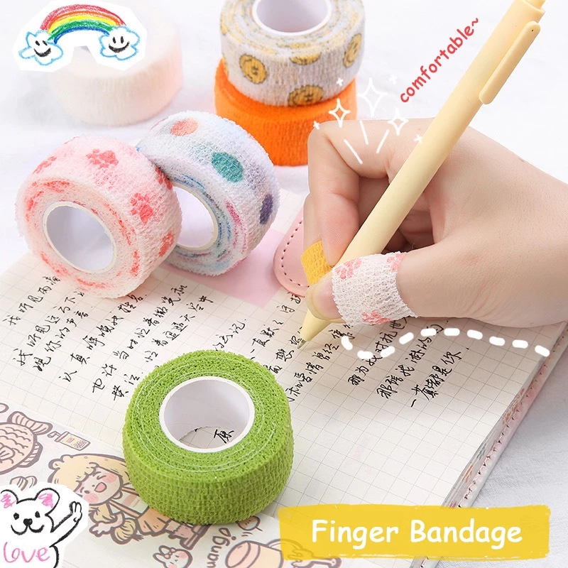 Băng quấn thể thao 4.5m tự dính chất liệu bền co giãn in họa tiết dễ thương bảo vệ khớp đầu gối/ngón tay - 4