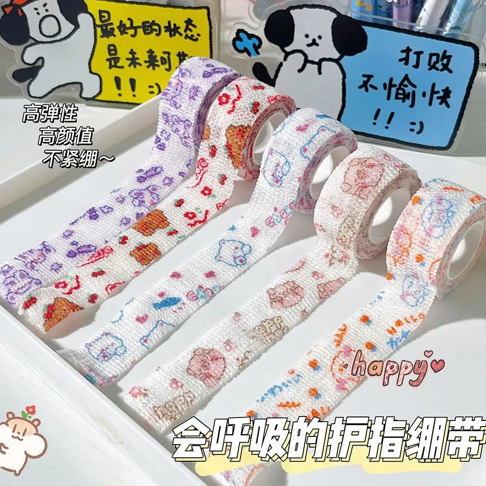 Băng quấn thể thao 4.5m tự dính chất liệu bền co giãn in họa tiết dễ thương bảo vệ khớp đầu gối/ngón tay - 5