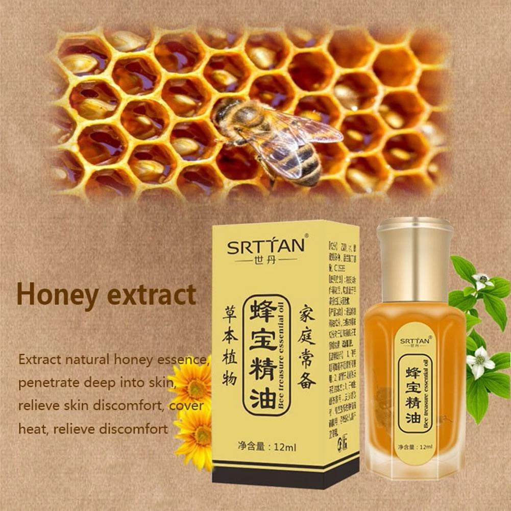 Chai tinh dầu mát xa châm cứu Moxibustion chiết xuất mật ong G5A8 V2L1 E7S9 S2L7