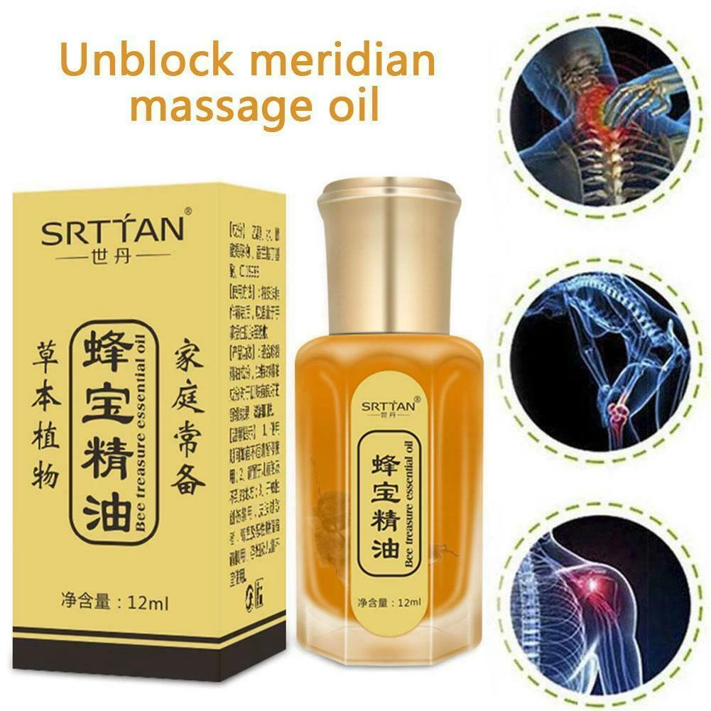 Chai tinh dầu mát xa châm cứu Moxibustion chiết xuất mật ong G5A8 V2L1 E7S9 S2L7 - 2