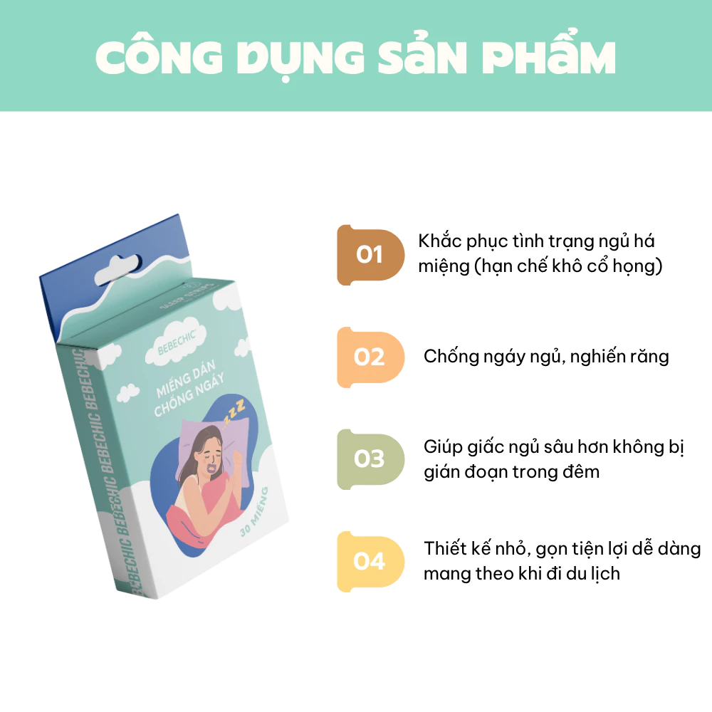 Hộp 30 Miếng Dán Chống Ngáy Ngủ BEBECHIC - 2