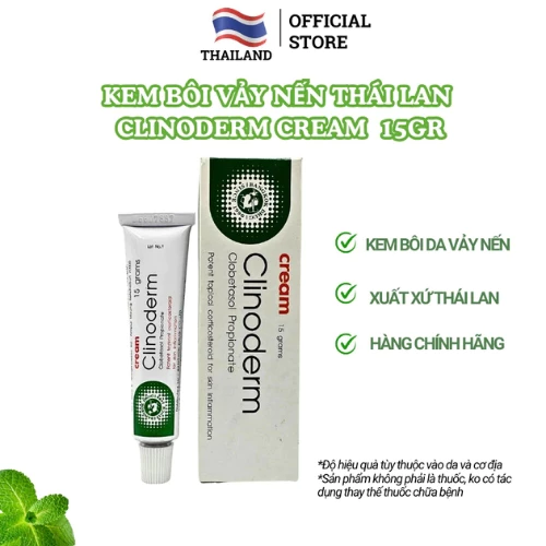 Kem Bôi Ngứa Vảy Nến Thái Lan Clinoderm Cream 15g Hỗ Trợ Viêm Da Cơ Địa, Tổ Đỉa, Nước Ăn Tay Chân