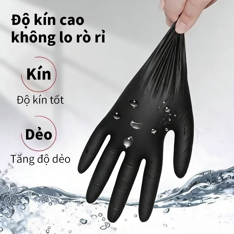 (100 chiếc) Găng tay cao su y tế không bột, chống ăn mòn hóa học, siêu bền và an toàn cho da. - 3